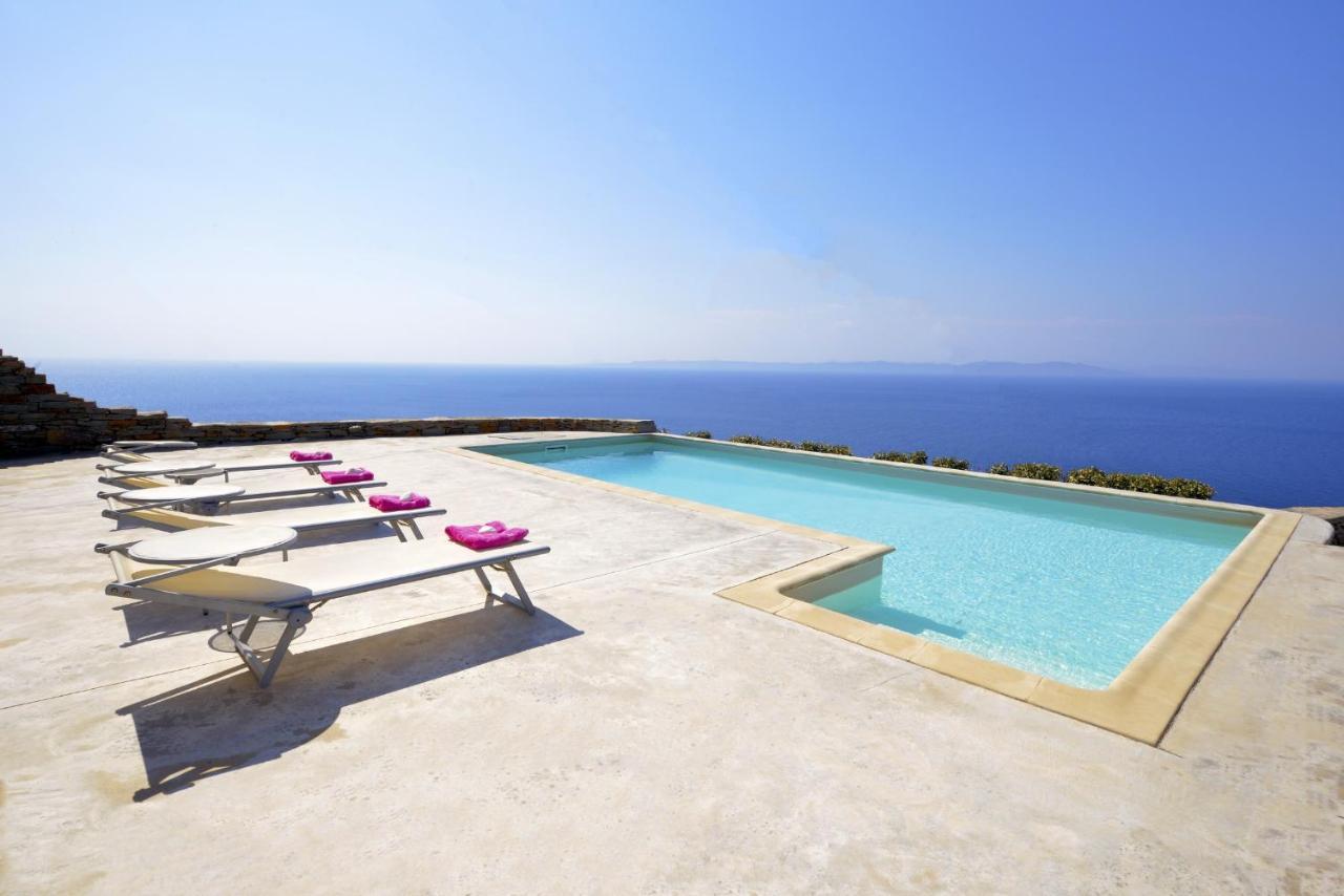 Spectacular Sunset View Villa At Melissaki Ioulis エクステリア 写真