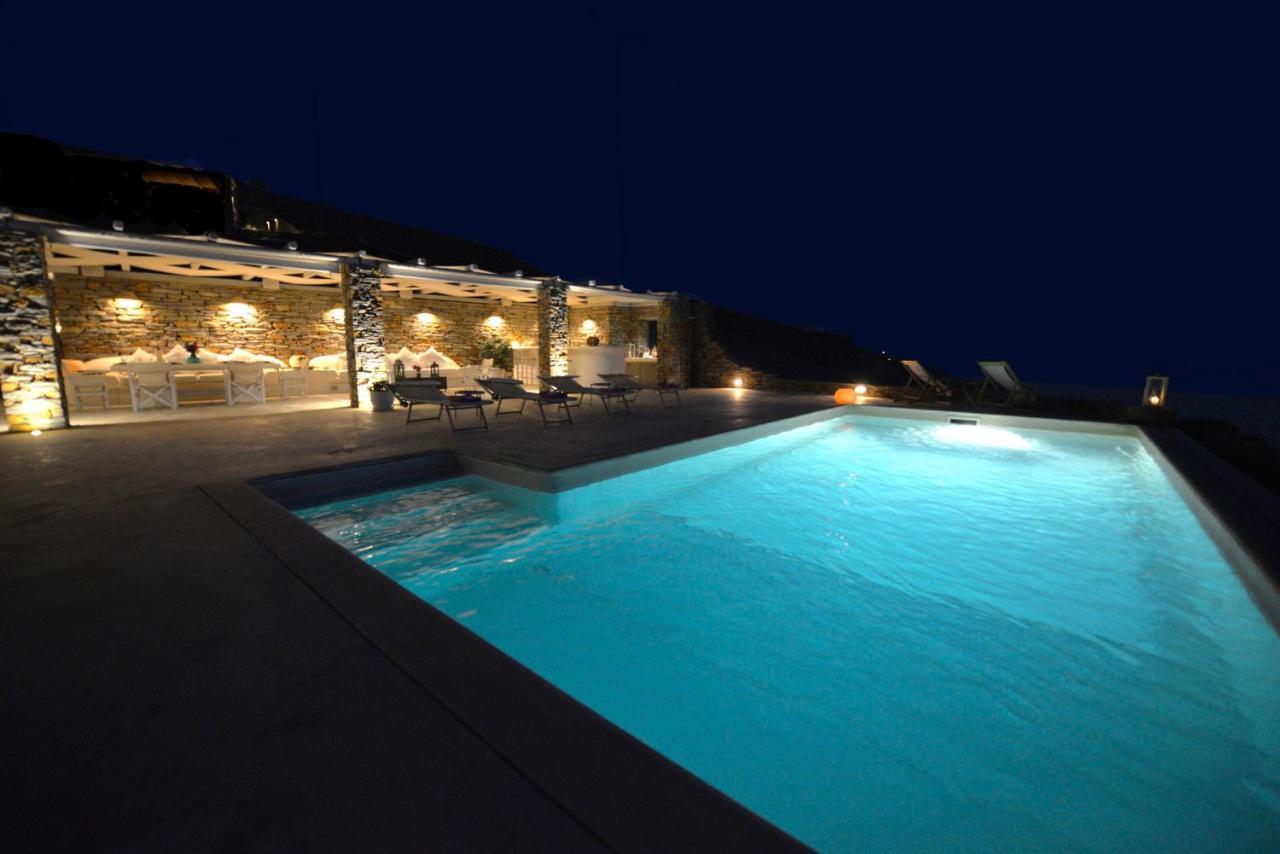 Spectacular Sunset View Villa At Melissaki Ioulis エクステリア 写真
