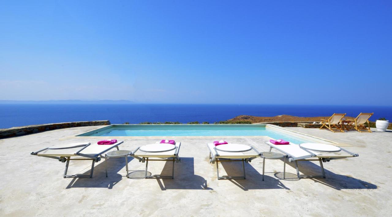 Spectacular Sunset View Villa At Melissaki Ioulis エクステリア 写真