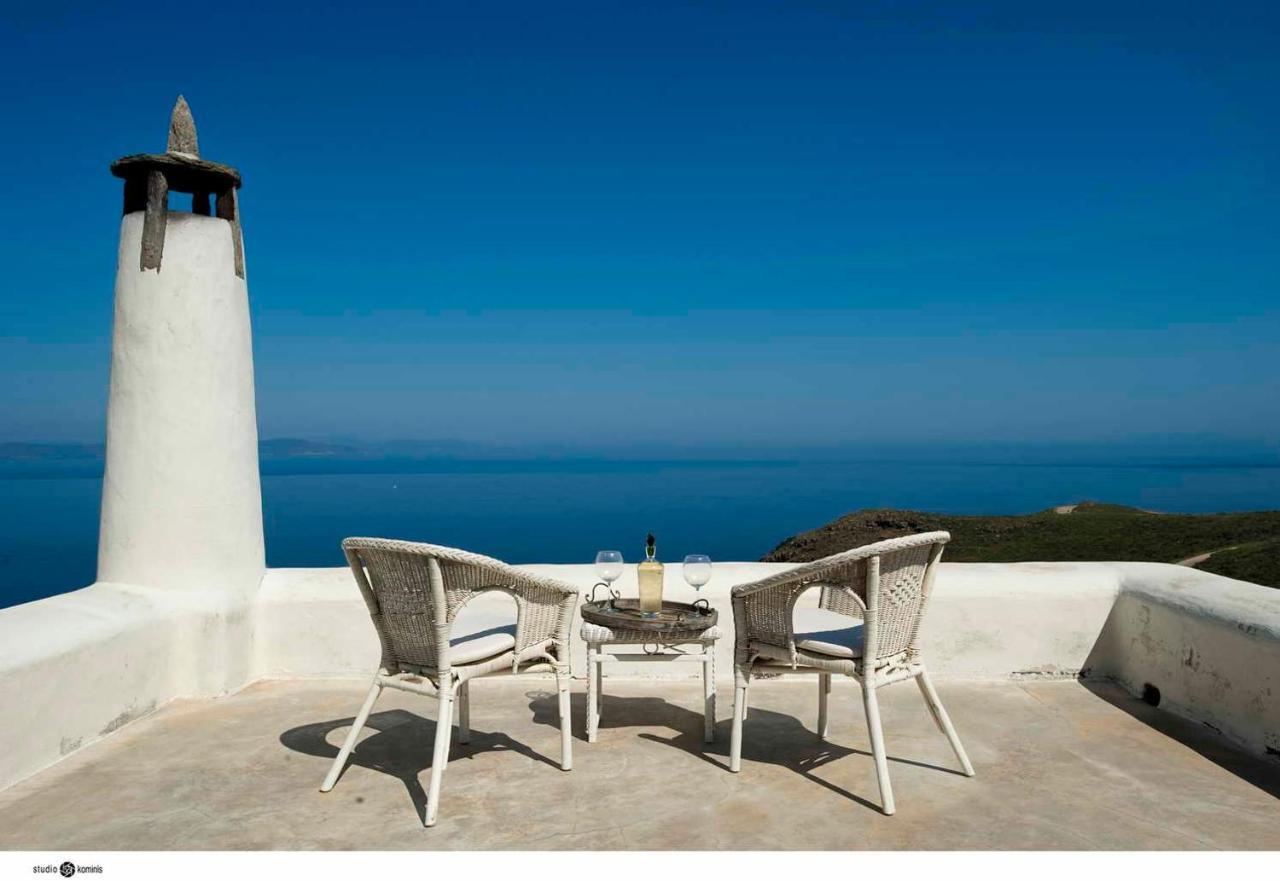 Spectacular Sunset View Villa At Melissaki Ioulis エクステリア 写真