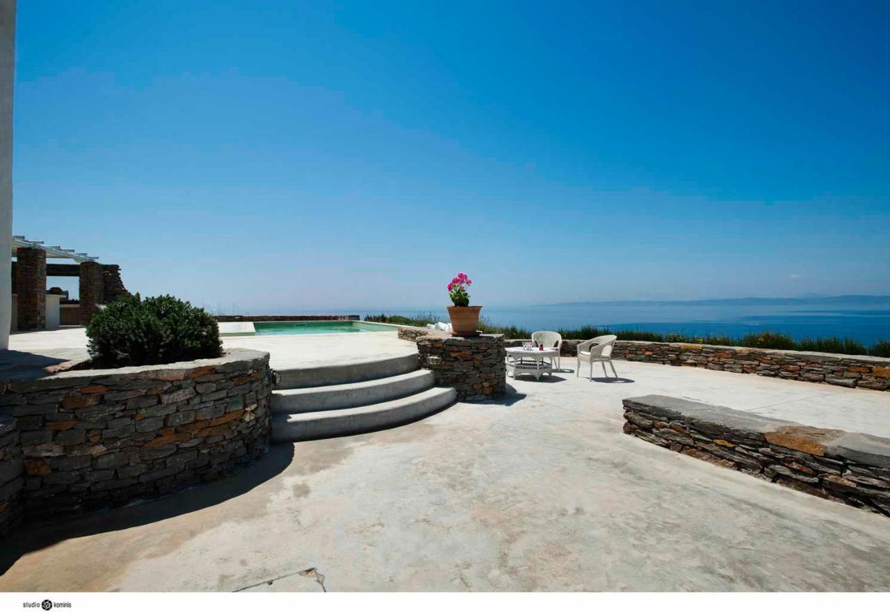 Spectacular Sunset View Villa At Melissaki Ioulis エクステリア 写真